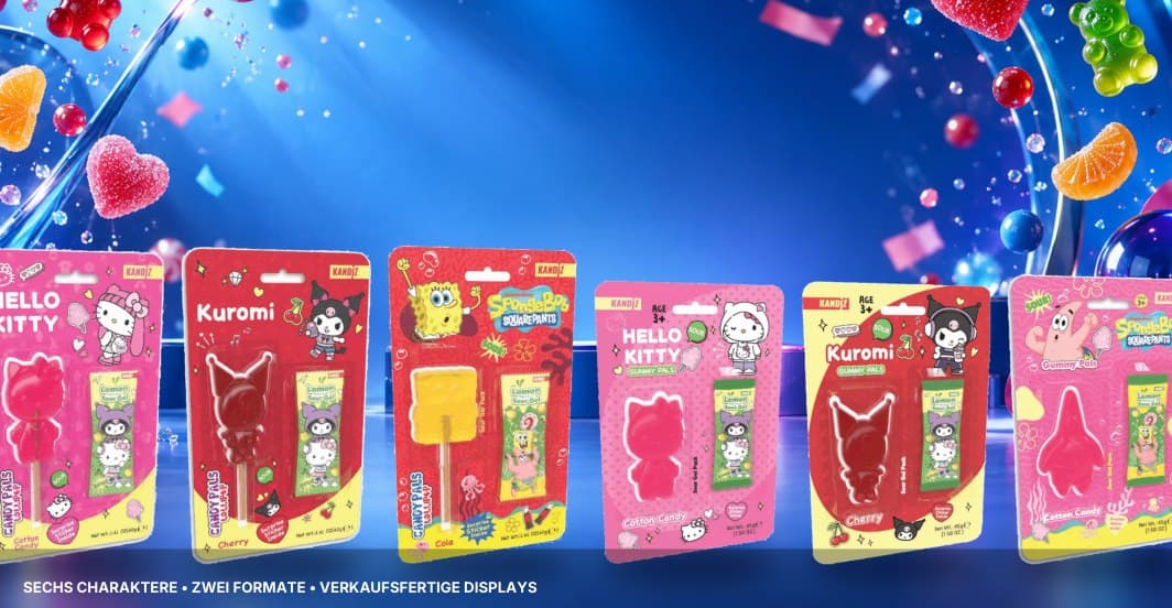 Candy und Gummy Pals mit Hello Kitty, Kuromi und SpongeBob