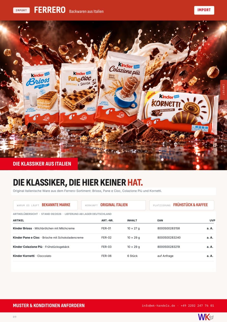 Original-Katalogseite 9 mit Ferrero Italia
