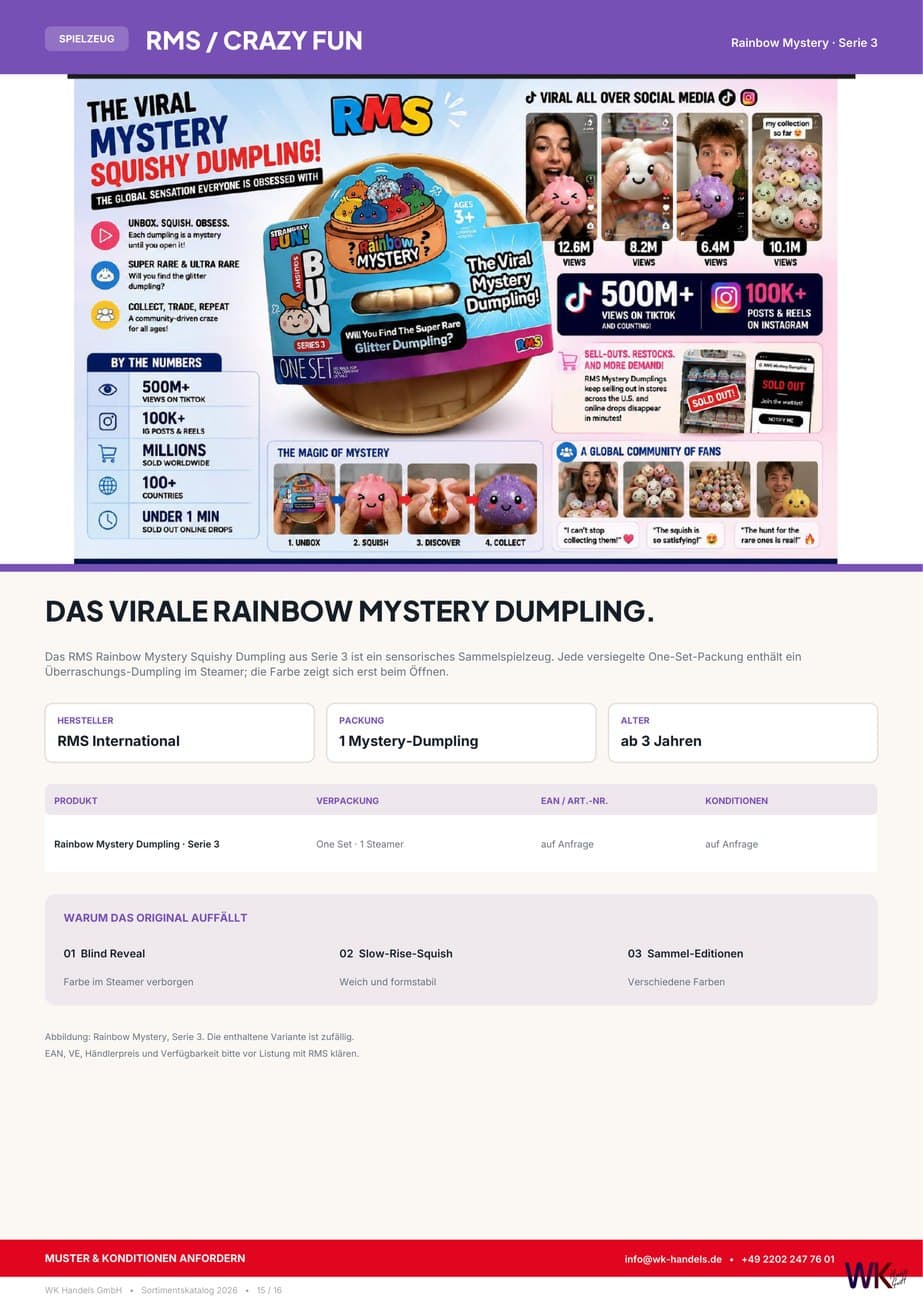 Original-Katalogseite 15 mit Mystery Squishy Dumpling